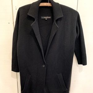 Knit long blazer in black xxs